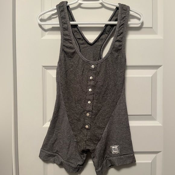 VINTAGE EVERLAST Boxing / Wrestling Romper (black and white stripes) - Picture 1 of 4